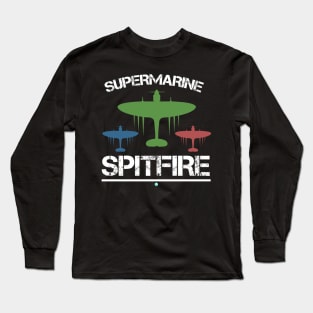 Supermarine Spitfire  Royal  Airforce Pilot Gift Battle of Britain Long Sleeve T-Shirt